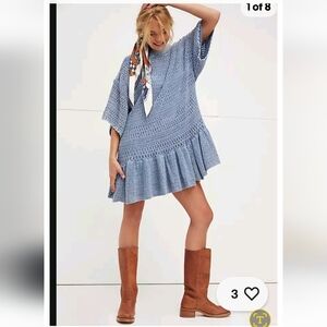 Free People Sistine Crochet Mini Dress